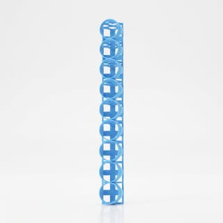 Stojan na lahvičky 22 mm - 9 barev – pohled shora na rozložení pozic 3D tištěného produktu.