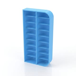 Organizér na cívky třídy M - 16 cívek – prázdný modrý 3D tištěný produkt na bílém pozadí.