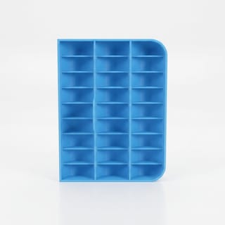 Organizér na cívky třídy M - 25 cívek – pohled shora na rozložení pozic 3D tištěného produktu.
