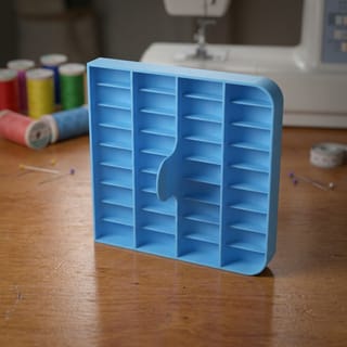 Organizér na cívky třídy M - 34 cívek – modrý 3D tištěný produkt v reálném prostředí.