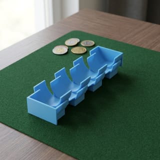 Zásobník na Euro Mince - 10 centů – modrý 3D tištěný produkt v reálném prostředí.