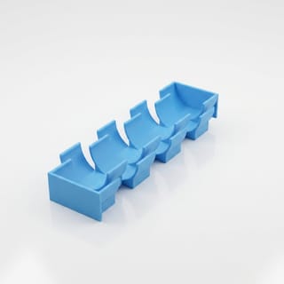 Zásobník na Euro Mince - 10 centů – prázdný modrý 3D tištěný produkt na bílém pozadí.