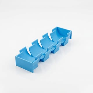 Zásobník na Euro Mince - 20 centů – prázdný modrý 3D tištěný produkt na bílém pozadí.