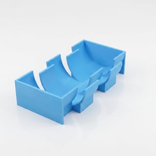 Zásobník na Euro Mince - 2 € – prázdný modrý 3D tištěný produkt na bílém pozadí.