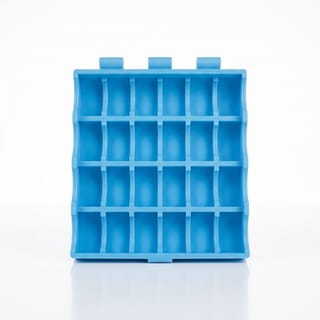 Organizér cívek Class 15 – pohled shora na rozložení pozic 3D tištěného produktu.
