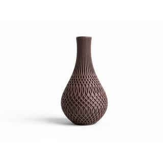 Váza s ornamenty Inflect v tmavě hnědé barvě, detailní pohled na elegantní vzor.